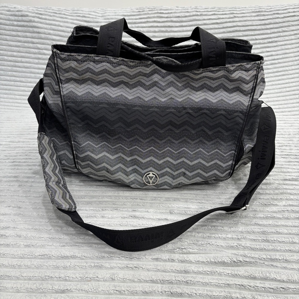 Lululemon Ivivva Black Grey Herringbone Practice Duffel Bag Black Gym Dance Bag